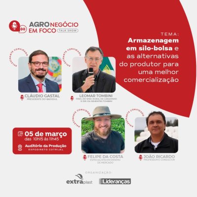 TALKSHOW AGROnegócio em foco - ARMAZENAGEM EM SILO-BOLSA E AS ALTERNATIVAS DO PRODUTOR PARA UMA MELHOR COMERCIALIZAÇÃO!